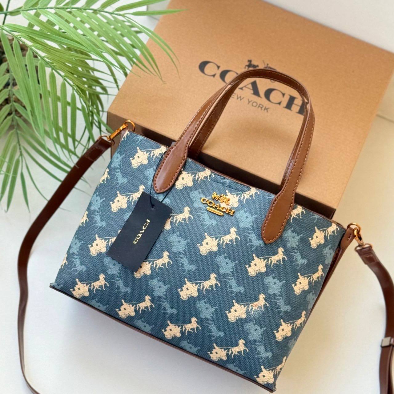 Coach Mini Tote — Horse & Carriage Print