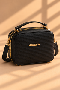 SWEET HEART Ribbed Crossbody Bag