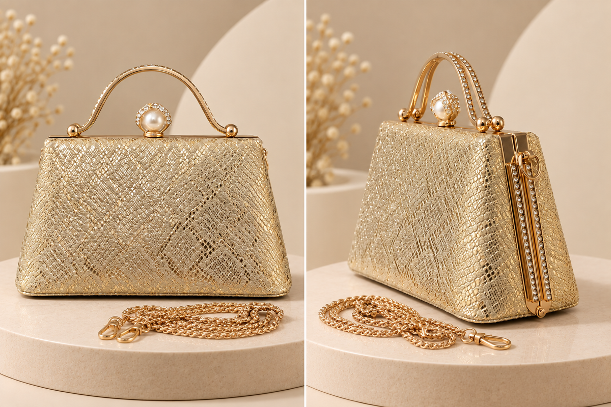 Elegant Pearl Handle Evening Bag