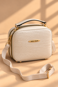 SWEET HEART Ribbed Crossbody Bag