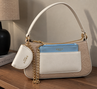 EMILY LORAN Elegant Multi-Compartment Shoulder Bag with Chain Detail