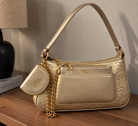 EMILY LORAN Elegant Multi-Compartment Shoulder Bag with Chain Detail