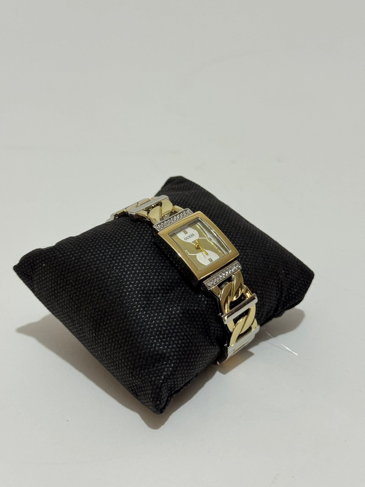 Guess Women's Square Crystal Analog Watch — Two-Tone Chain Bracelet