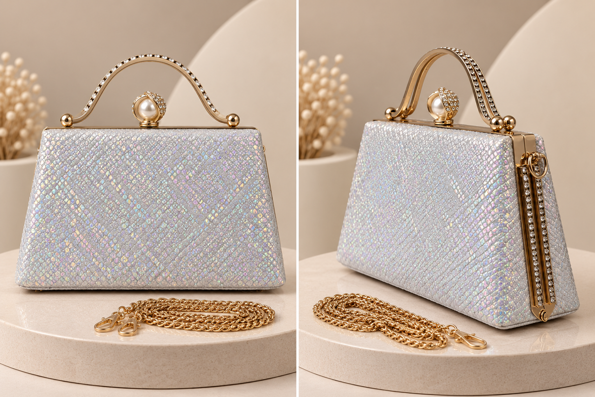 Elegant Pearl Handle Evening Bag