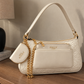 EMILY LORAN Elegant Multi-Compartment Shoulder Bag with Chain Detail