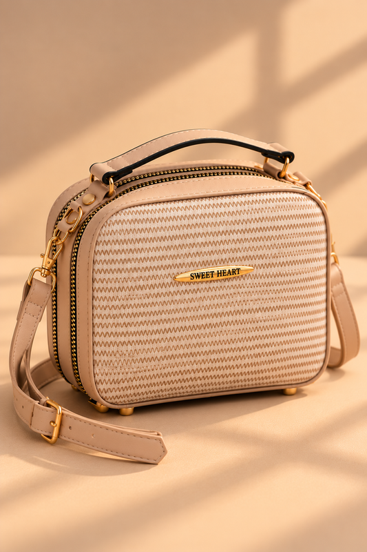 SWEET HEART Ribbed Crossbody Bag