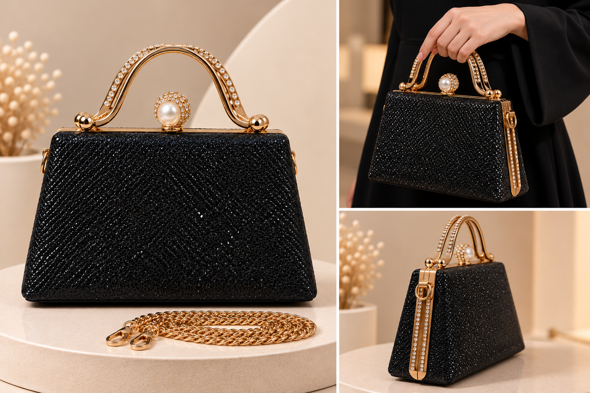Elegant Pearl Handle Evening Bag