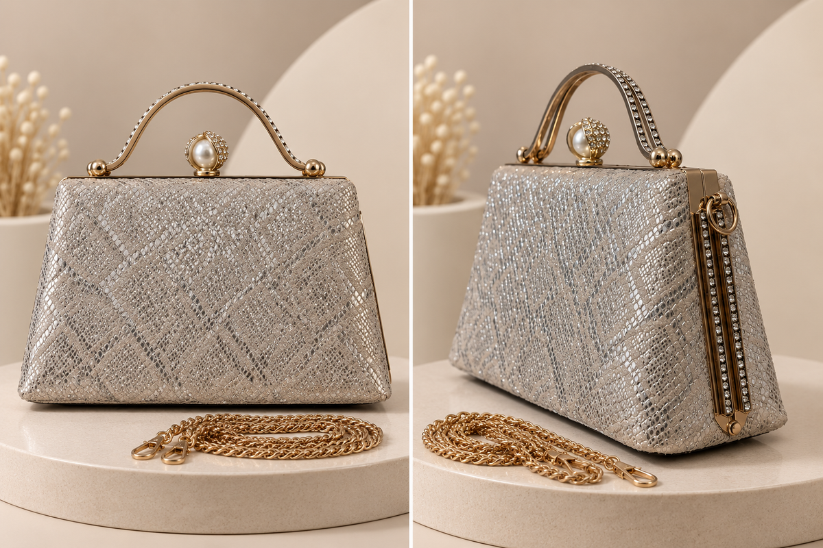 Elegant Pearl Handle Evening Bag