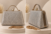 Elegant Pearl Handle Evening Bag