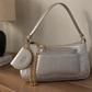 EMILY LORAN Elegant Multi-Compartment Shoulder Bag with Chain Detail