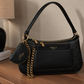 EMILY LORAN Elegant Multi-Compartment Shoulder Bag with Chain Detail