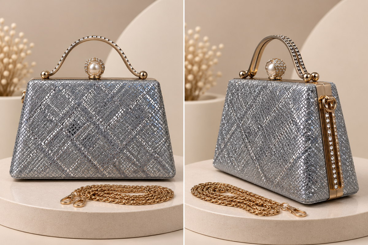 Elegant Pearl Handle Evening Bag