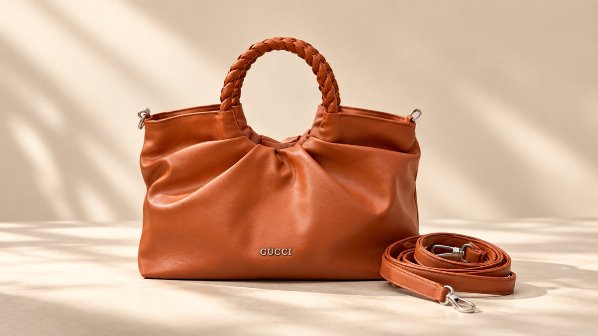 GUCCI Elegant Women's Handbag with Braided Handle & Shoulder Strap