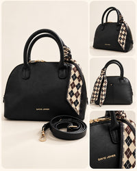David Jones Elegant Structured Handbag with Scarf