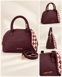 David Jones Elegant Structured Handbag with Scarf
