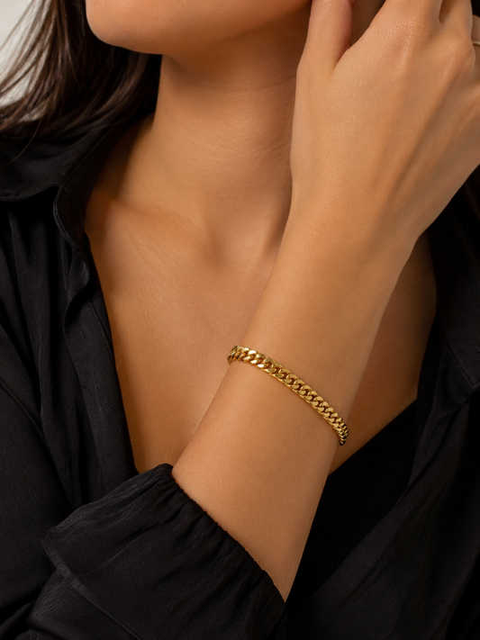 Gold Cuban Link Bracelet — Classic Chain