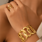 Gold Wave Cuff & Ring Set — Open Curve Statement Duo