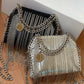 Stella Mccartney Black Chains Fringed Falabella Mini Bag